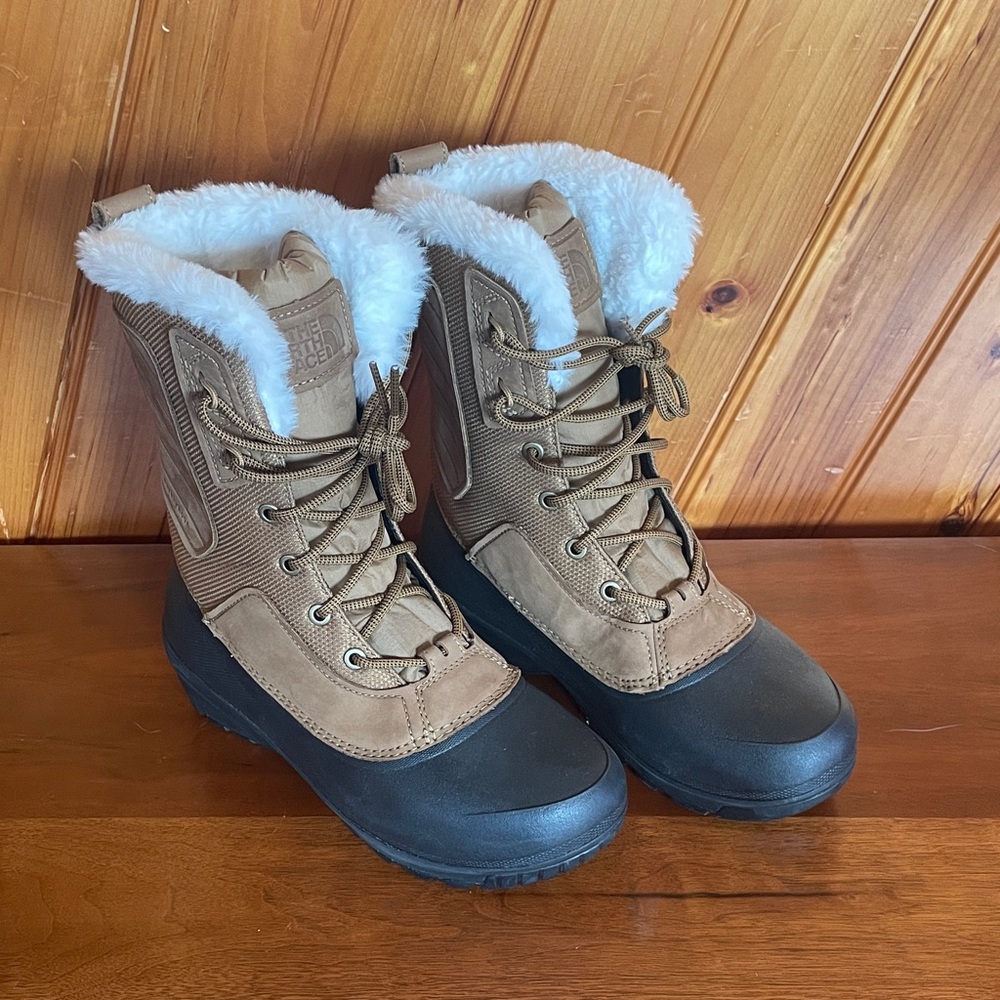 The North Face Brown and Black Winter Boots